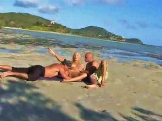 Erotic Threesome With Hot Girl On Beach